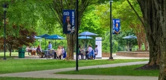 People sitting in the quad