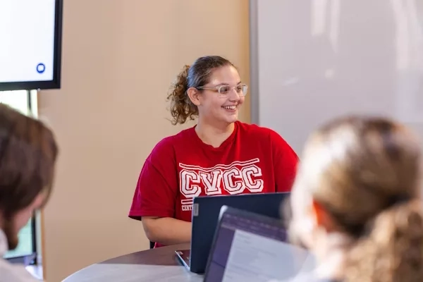 Female student in class
